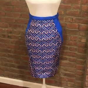 Eva Franco Geometric Pencil Skirt - Size 2